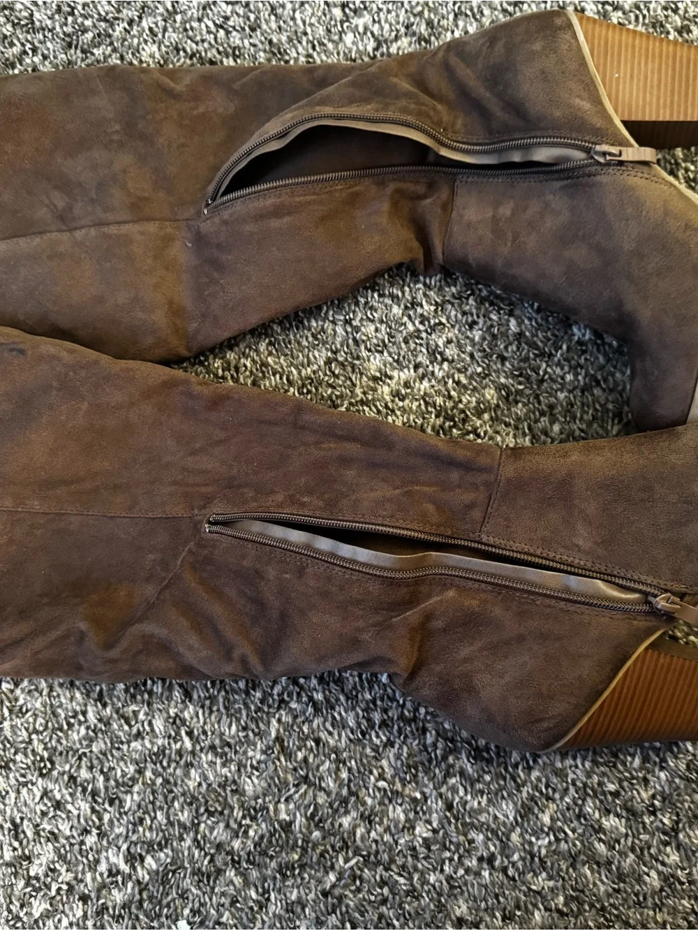 Fashion Nova Brown Over-the-Knee Lace-Up Block Heel Boots